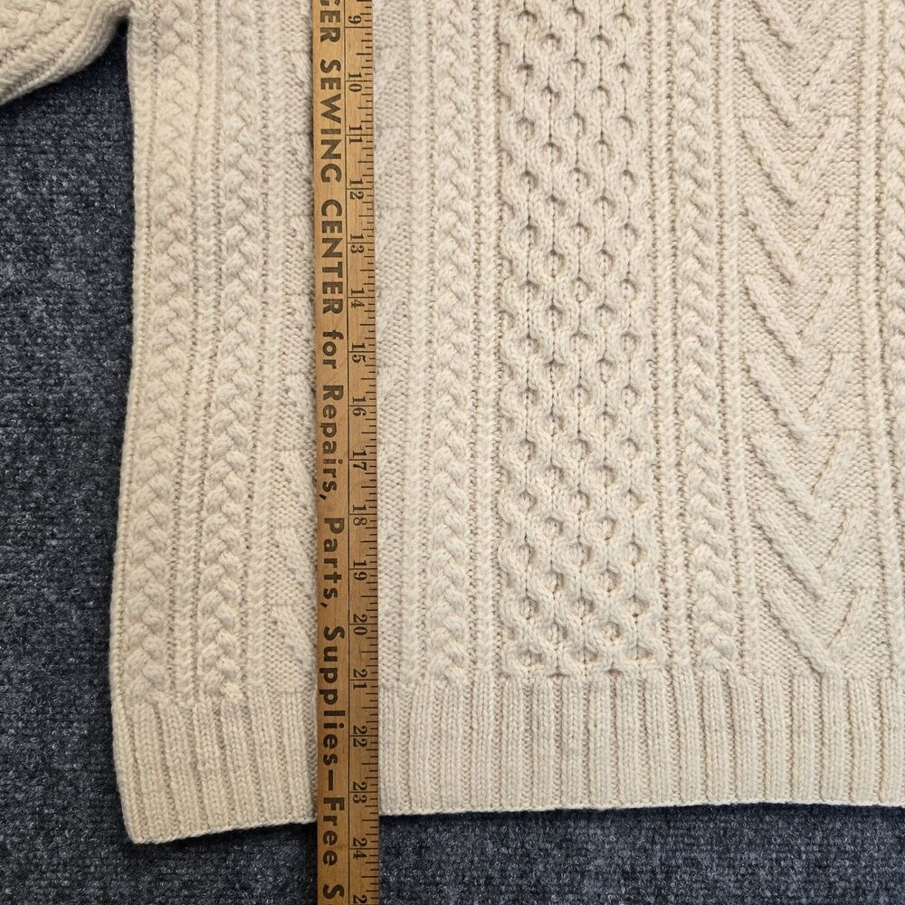 Vintage Lauren Ralph Lauren Y2K Sweater Womens S Wool Cable Hand Knit Fisherman - Picture 7 of 7